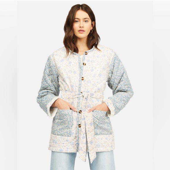 BILLABONG •SOLD OUT• Perfect Match Quilted Floral Jacket Shacket Size Large - Picture 2 of 12